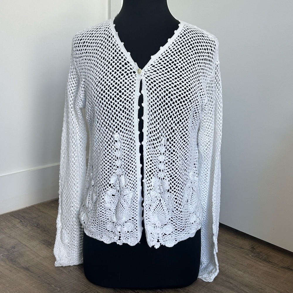 Vintage Victoria’s Secret Country Crochet Knit Cardigan L